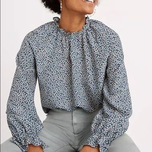 Madewell Silk Poet Top in Bitsy Floral